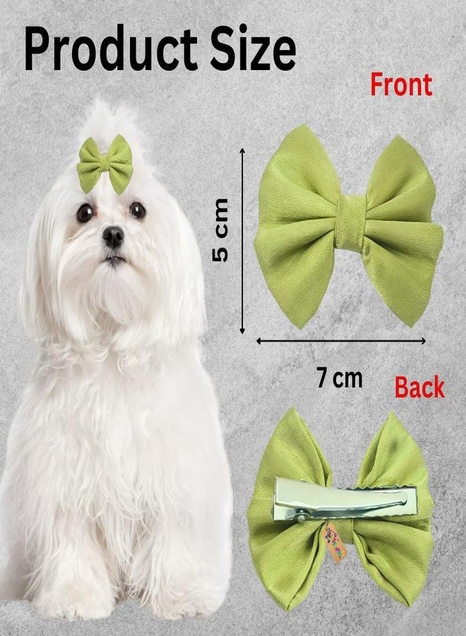 Western Era Dog Bow Hair Clip | Stylish Pet Accessory | Soft Comfortable | Small, Medium & Large Dogs | Grooming, Photoshoot, Parties Fashionable & Durable Design for Pets (Light Green) - Image 4